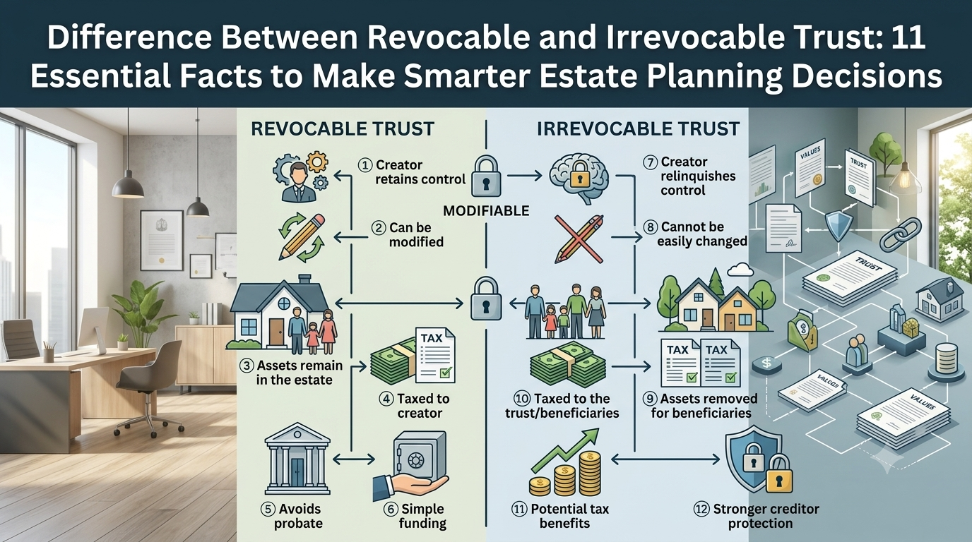 Difference Between Revocable and Irrevocable Trust: 11 Essential Facts to Make Smarter Estate Planning Decisions
